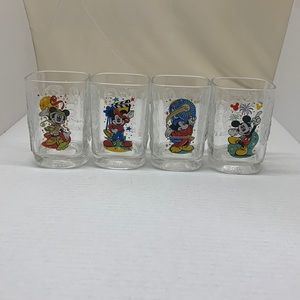 2000 Walt Disney World McDonald’s Mickey Mouse Glasses Set of 4